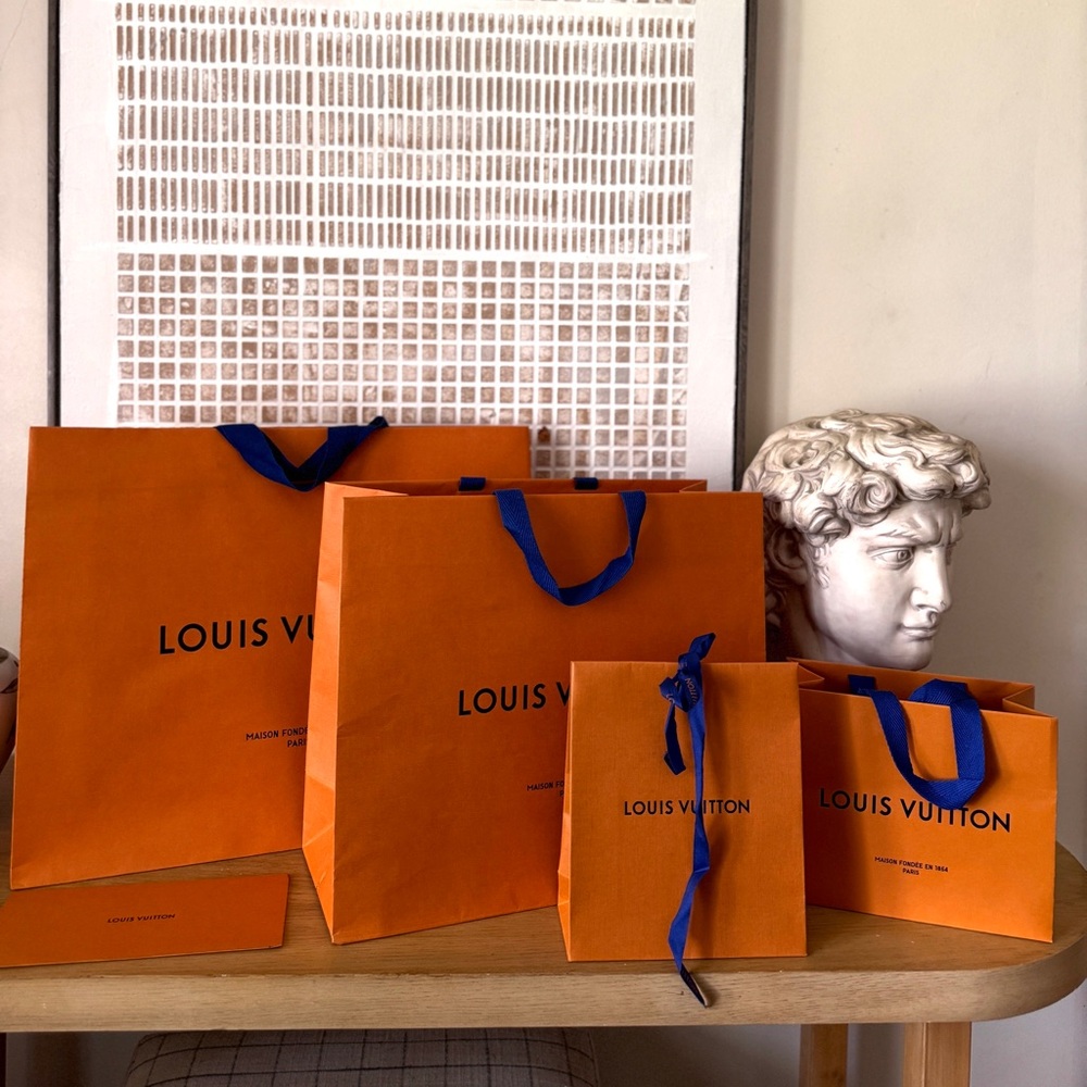 Louis Vuitton Orange Shopping Bags Bundle